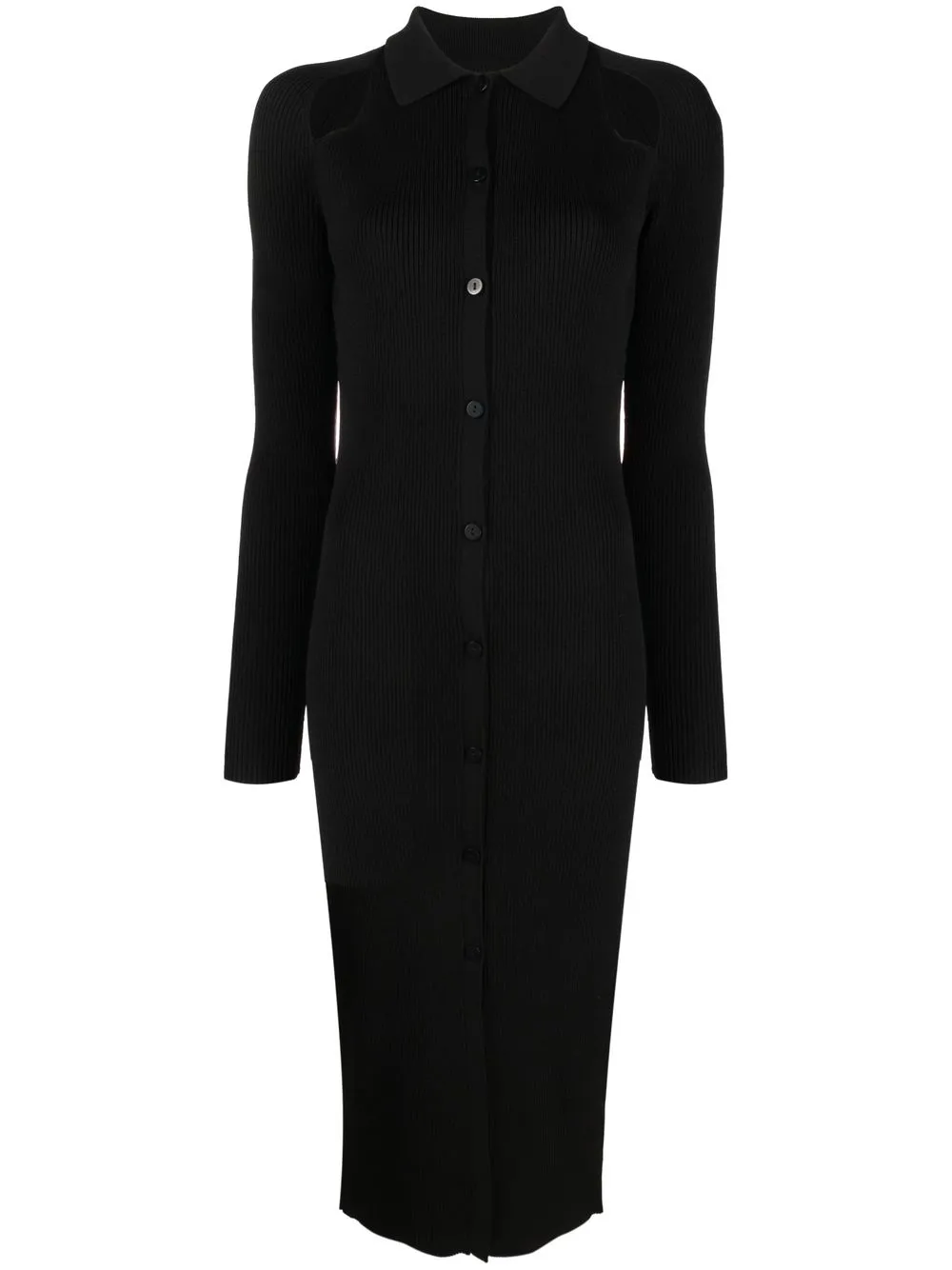 Image 1 of Calvin Klein ribbed-knit cut-out detail dress