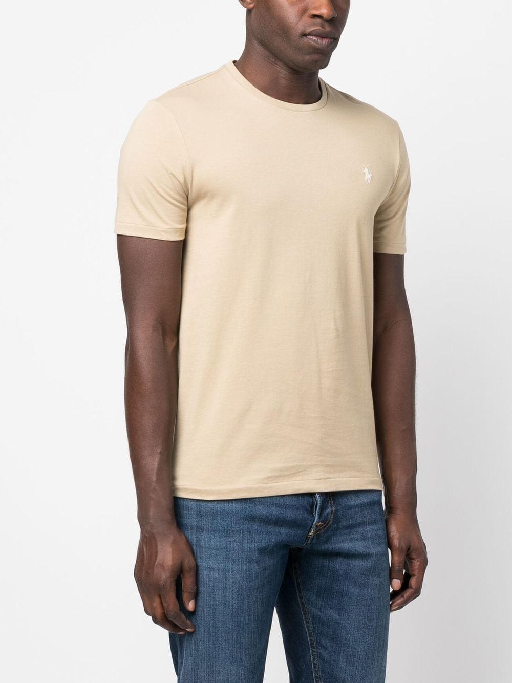 Shop Polo Ralph Lauren Embroidered-pony Detail T-shirt In Nude