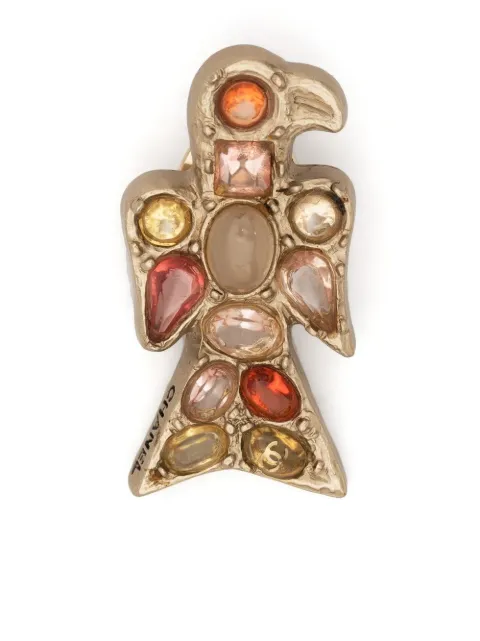 CHANEL Pre-Owned eagle motif beaded brooch