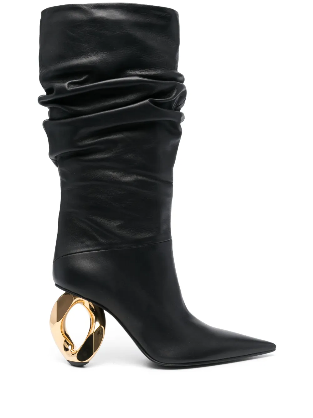 JW Anderson 90mm chain-heel ruched boots