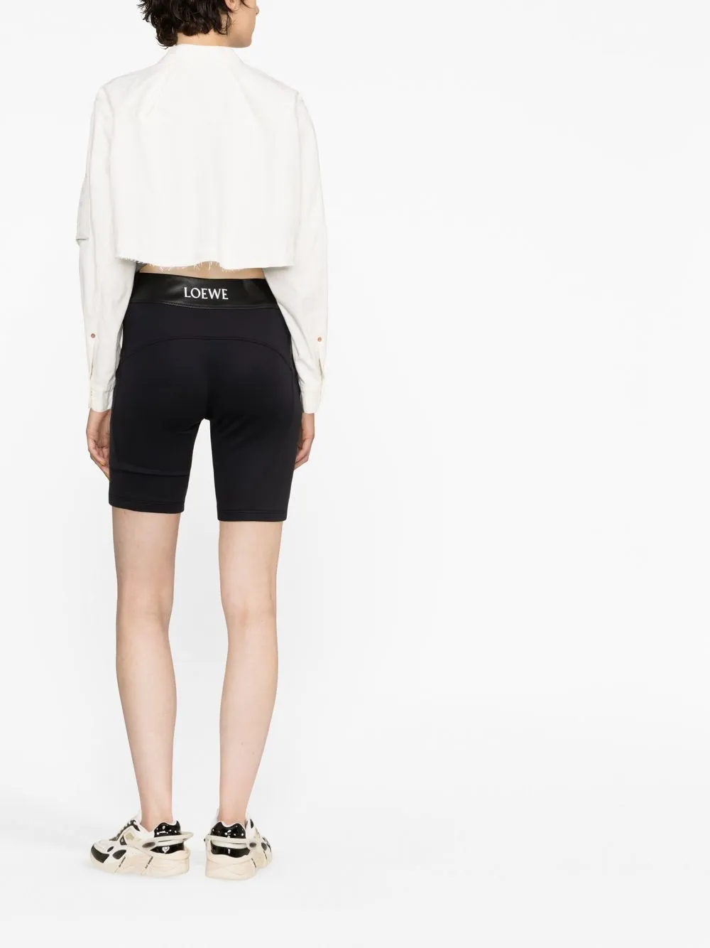  Loewe Logo-print Leather Shorts - Black 