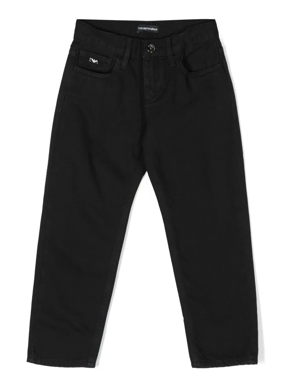 

Emporio Armani Kids raised-logo denim jeans - Black