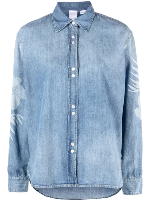 PINKO Gufare floral-print denim shirt
