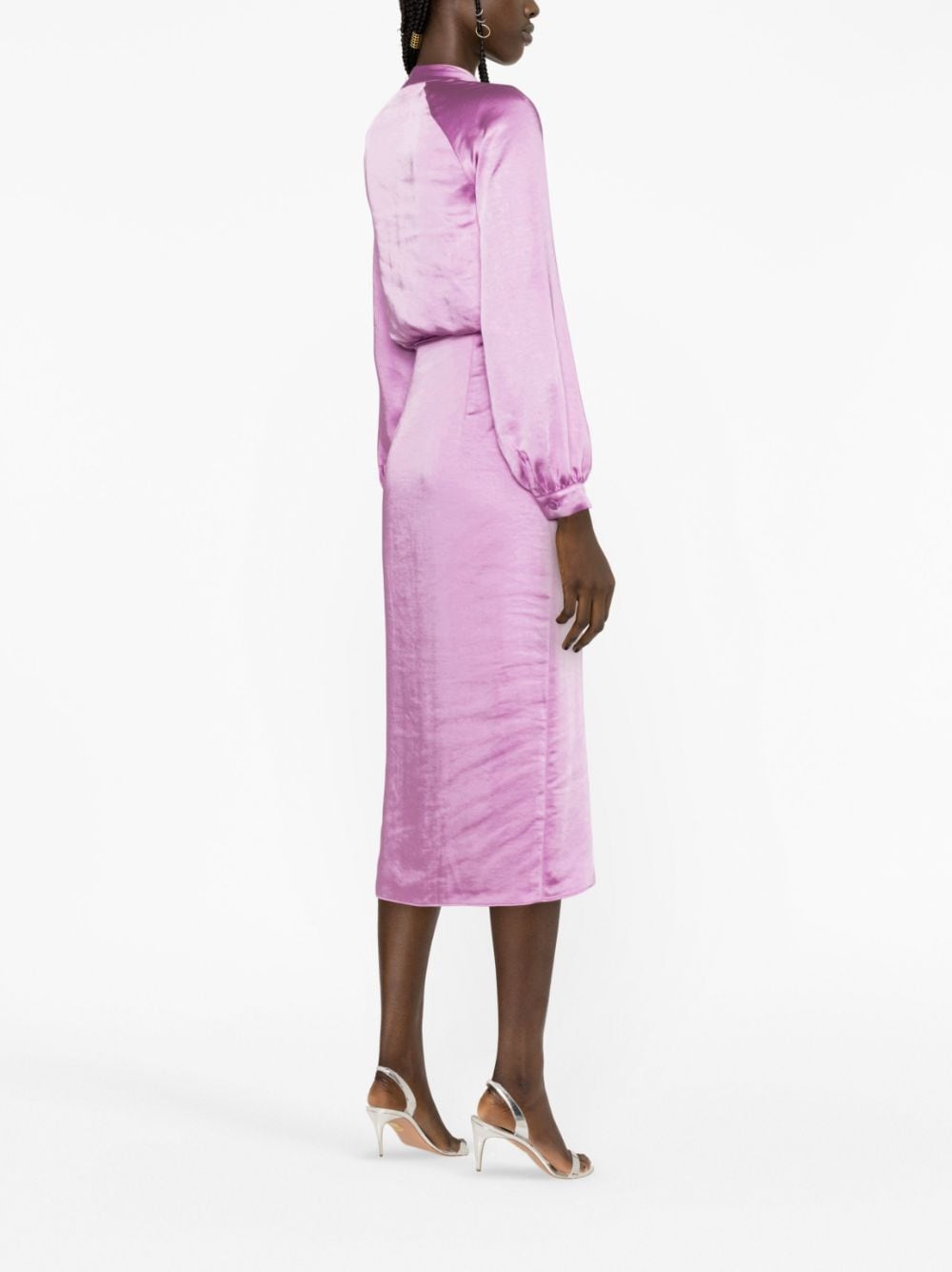 Shop Pinko Los Terales Long-sleeve Dress In Pink