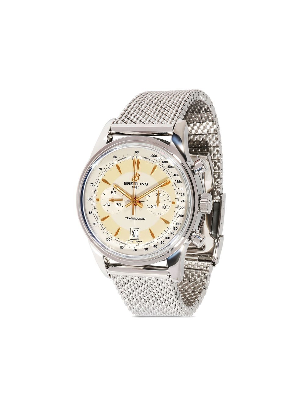 Pre-owned Breitling  Transocean 46mm In Silver