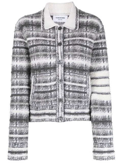 Thom Browne chamarra con estampado de cuadros y con motivo 4-Bar