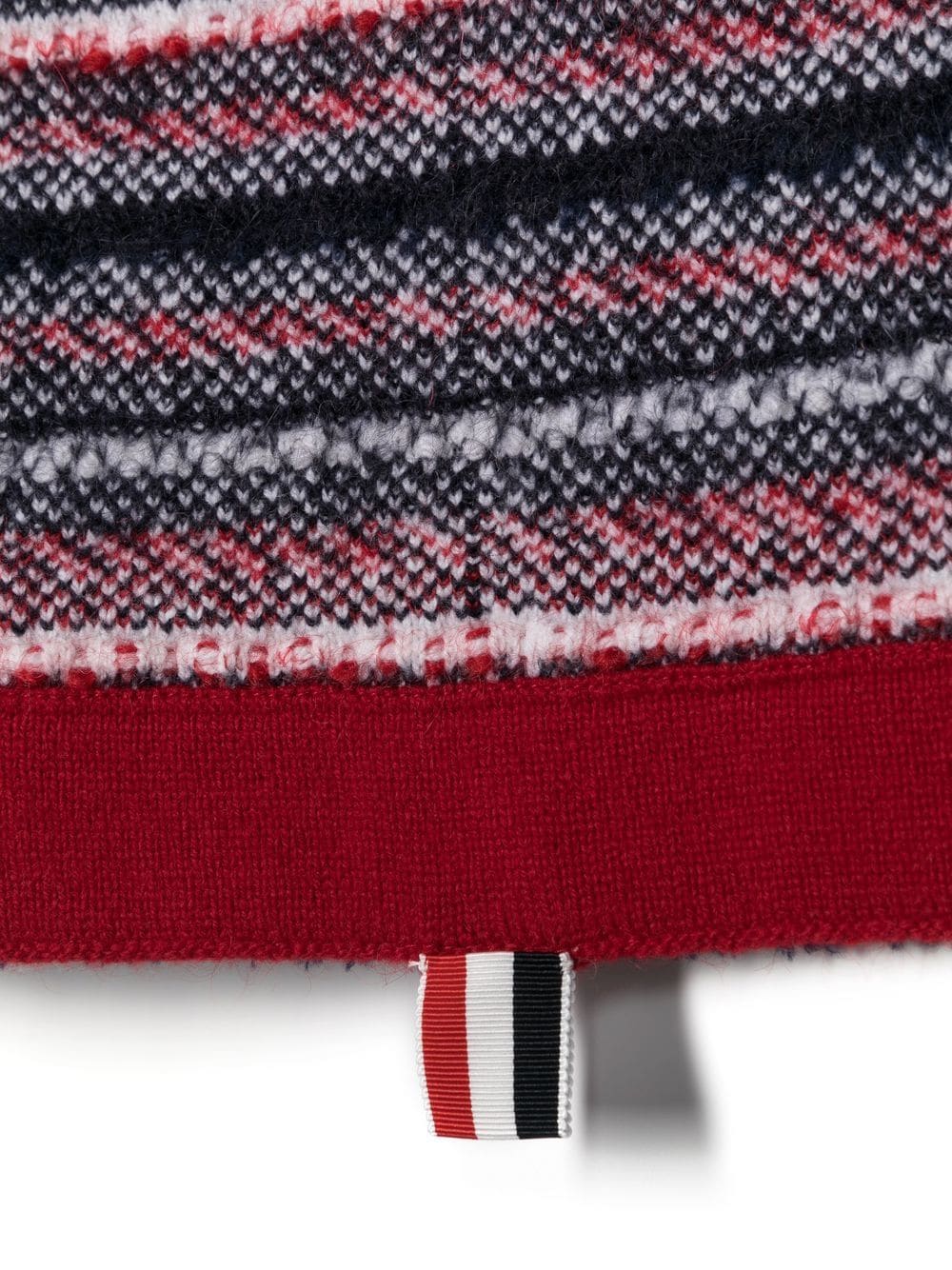 Shop Thom Browne Tartan-check Wool Scarf In Red