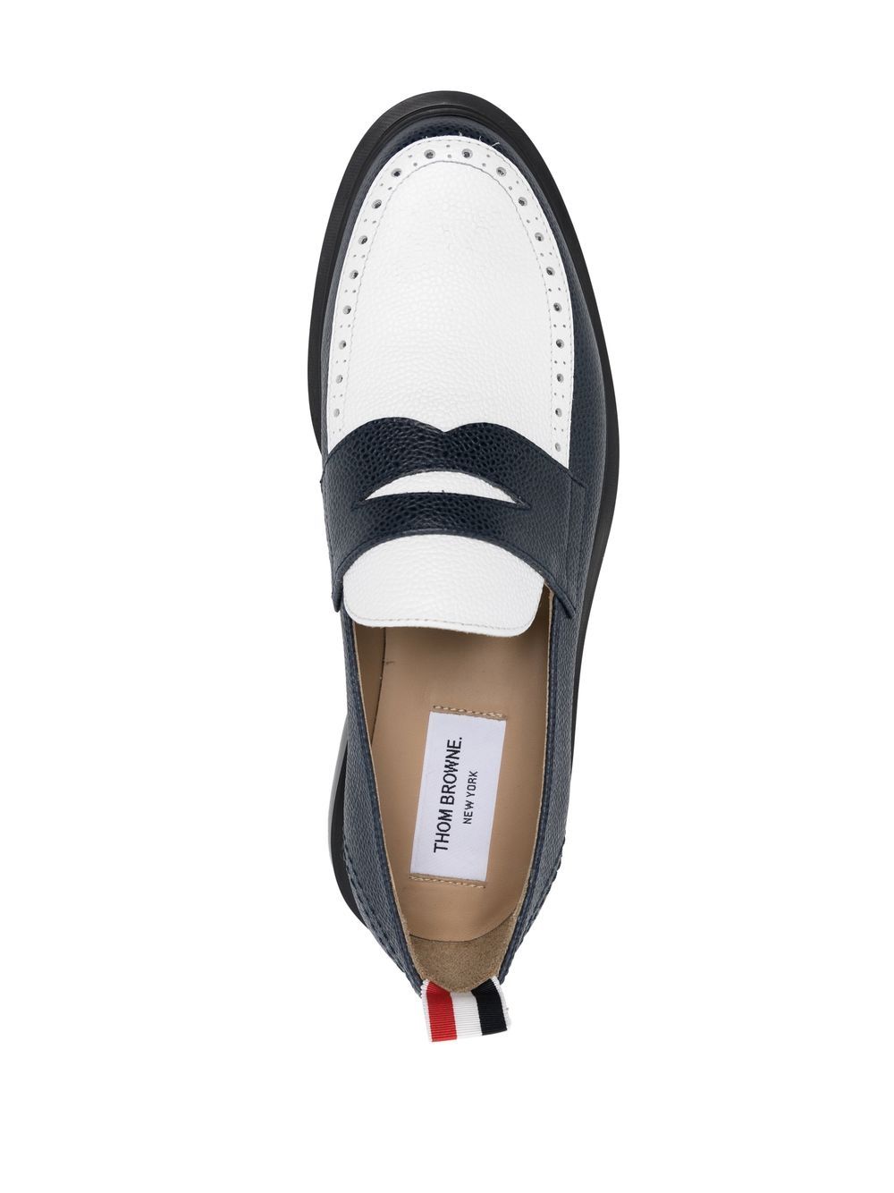 Shop Thom Browne Classic Lightweight Penny Loafers In Blue