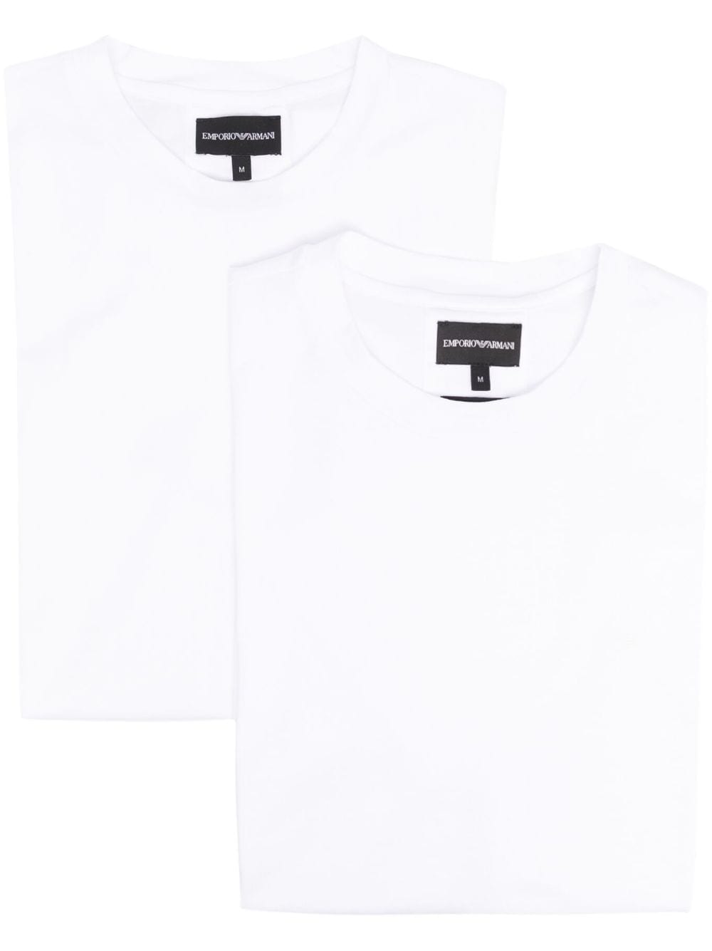 Emporio Armani Two-pack Embossed-logo T-shirt In Weiss
