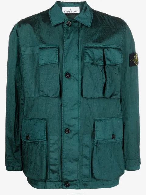Stone Island sobrecamisa con parche de brújula