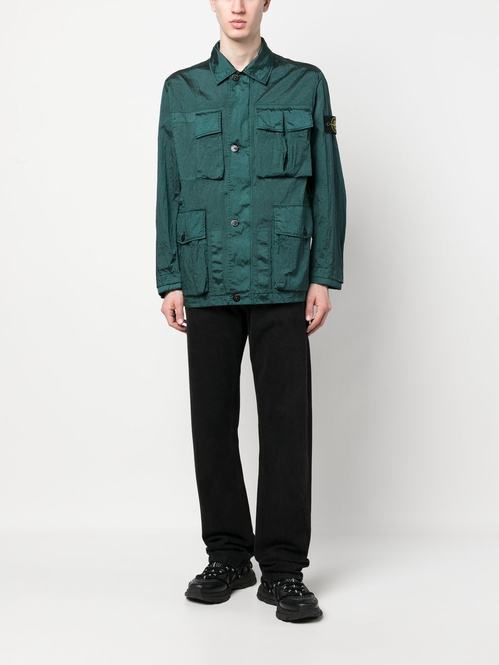 Stone Island Shirtjack met Compass-logopatch - Groen