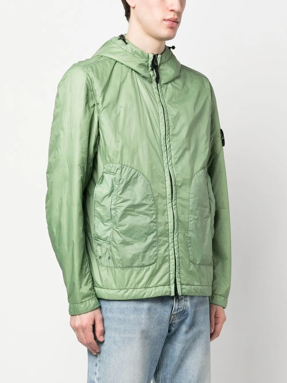  Stone Island Logo-patch Hooded Jacket - Green 