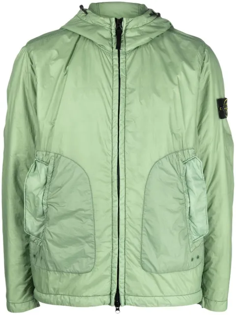 Stone Island logo-patch hooded jacket