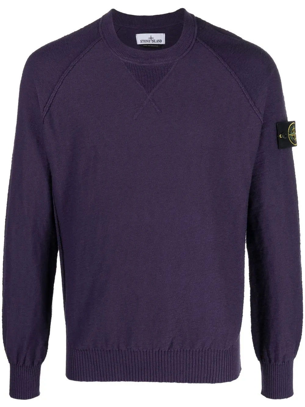 

Stone Island Compass-logo cotton-blend jumper - Purple