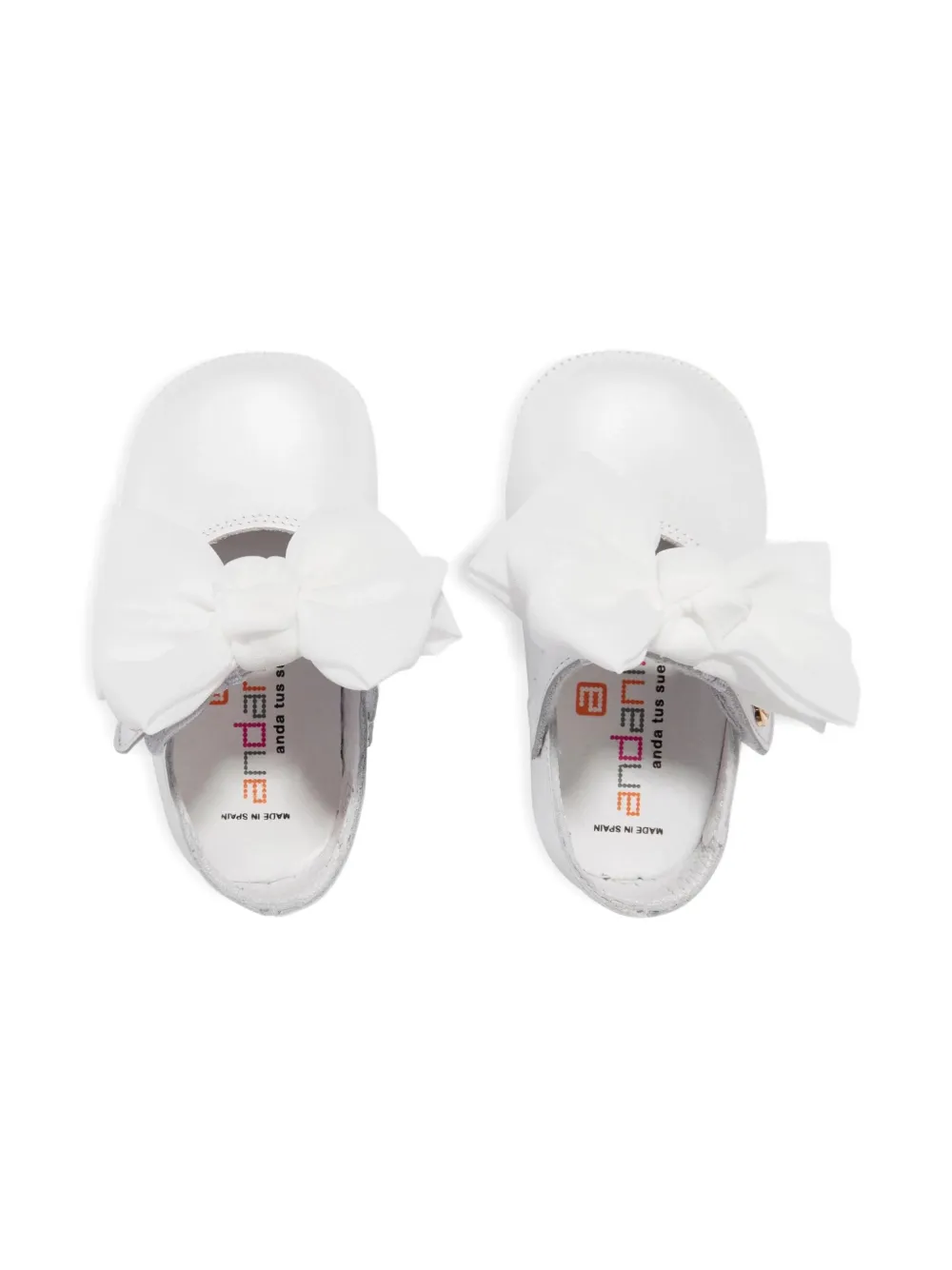 ANDANINES Leren ballerina's met strikdetail Wit