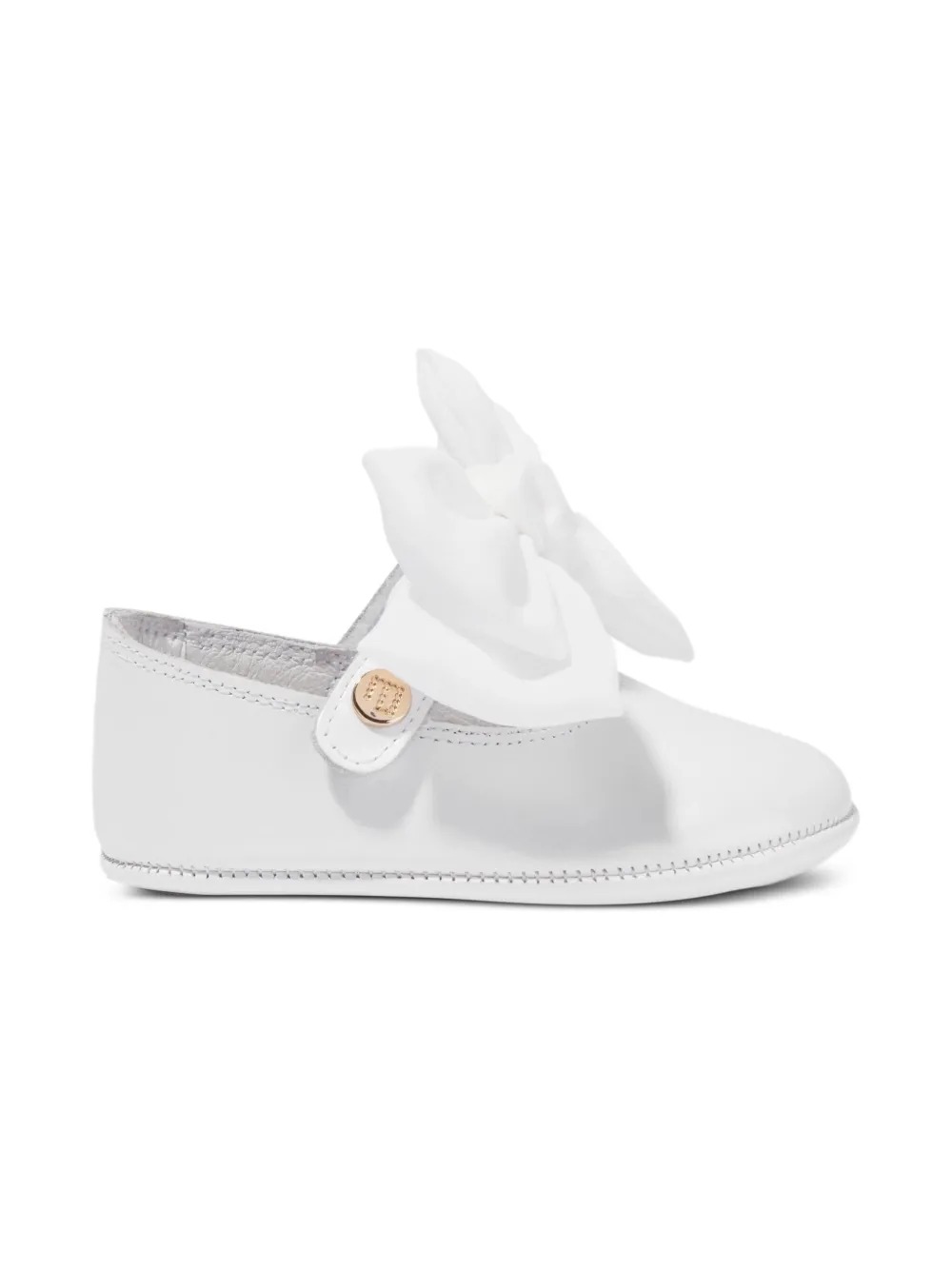 ANDANINES Leren ballerina's met strikdetail Wit