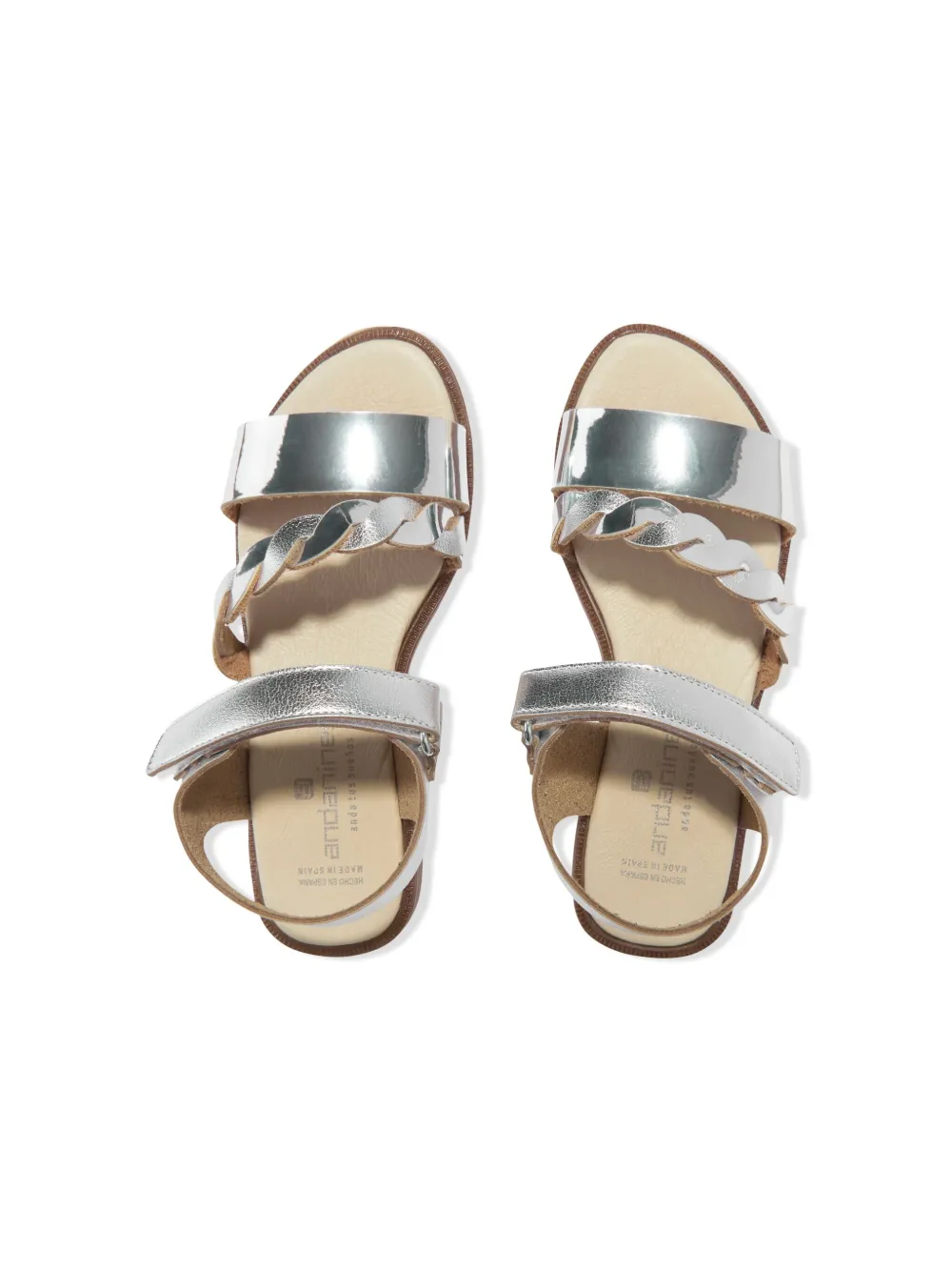 Andanines Kids' Touch-strap Open-toe Sandals In Silver