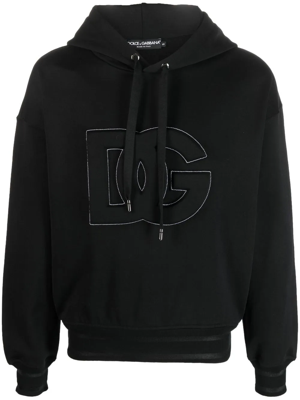 

Dolce & Gabbana embossed-logo cotton hoodie - Black