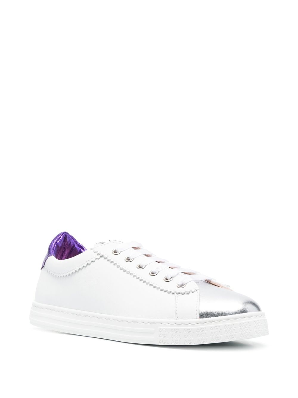 agl panelled low-top sneakers - white
