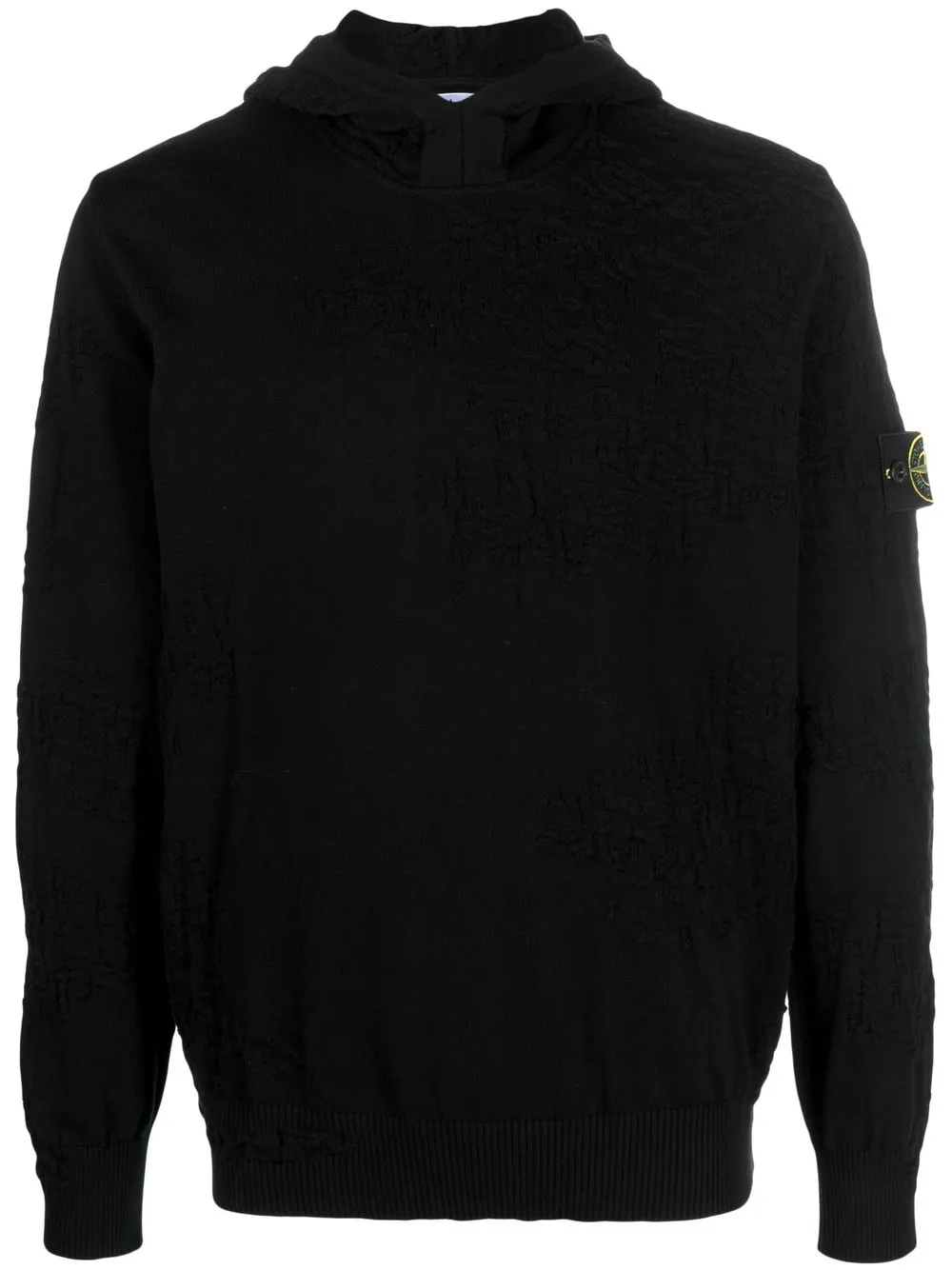 

Stone Island Compass-patch long-sleeved hoodie - Black