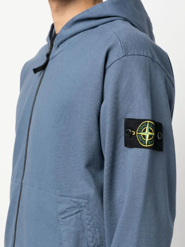 Stone Island full-zip Hoodie Sweatshirt - Farfetch