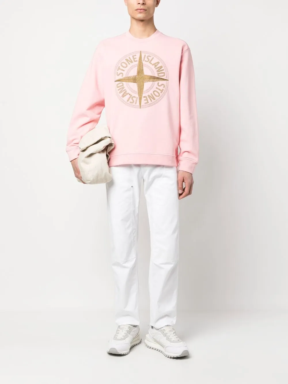 Stone island salmon top pink sweatshirt