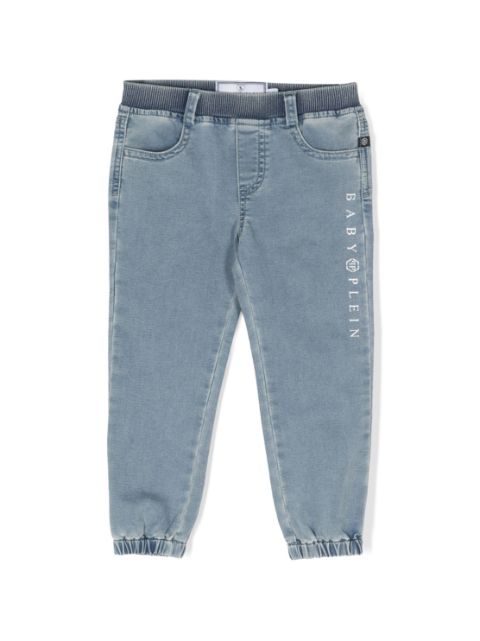 Philipp Plein Junior logo-print ribbed jeans 