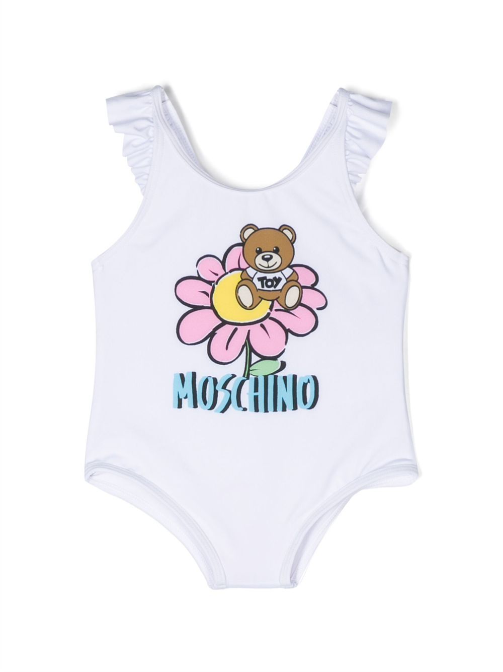 

Moschino Kids logo-print detail swimsuit - White