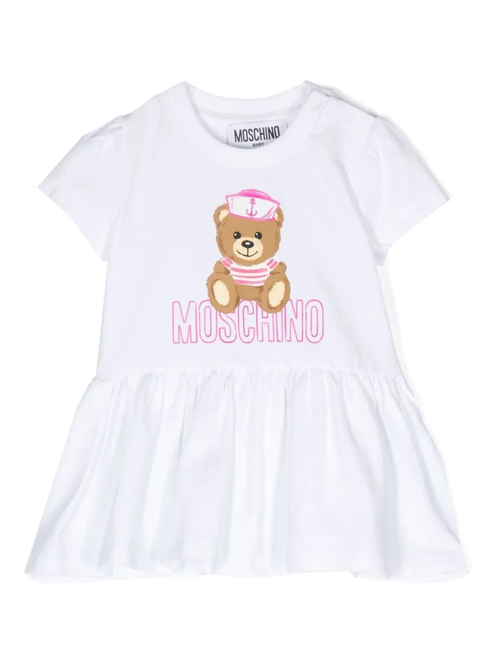 

Moschino Kids vestido con motivo Teddy Bear - Blanco