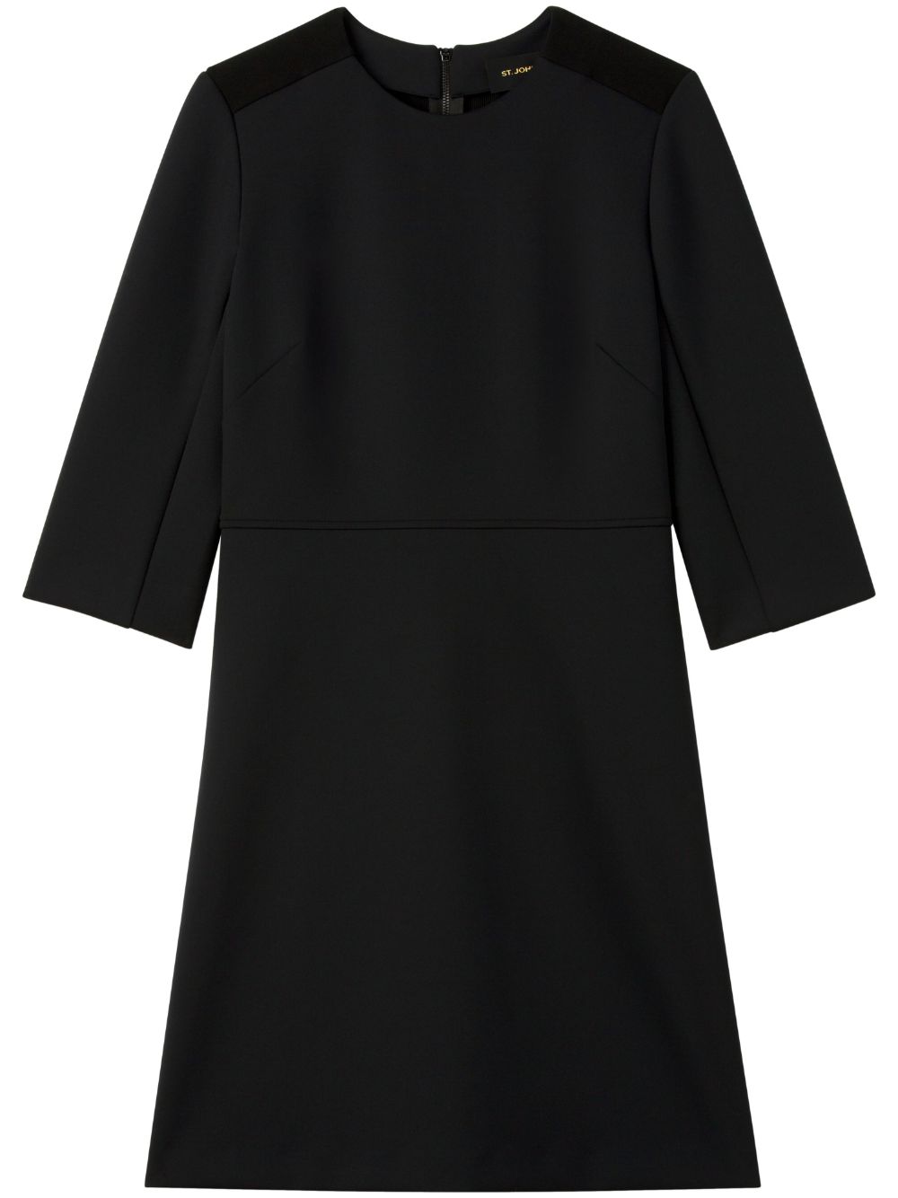 St John Crop-sleeve Mini Dress In Schwarz