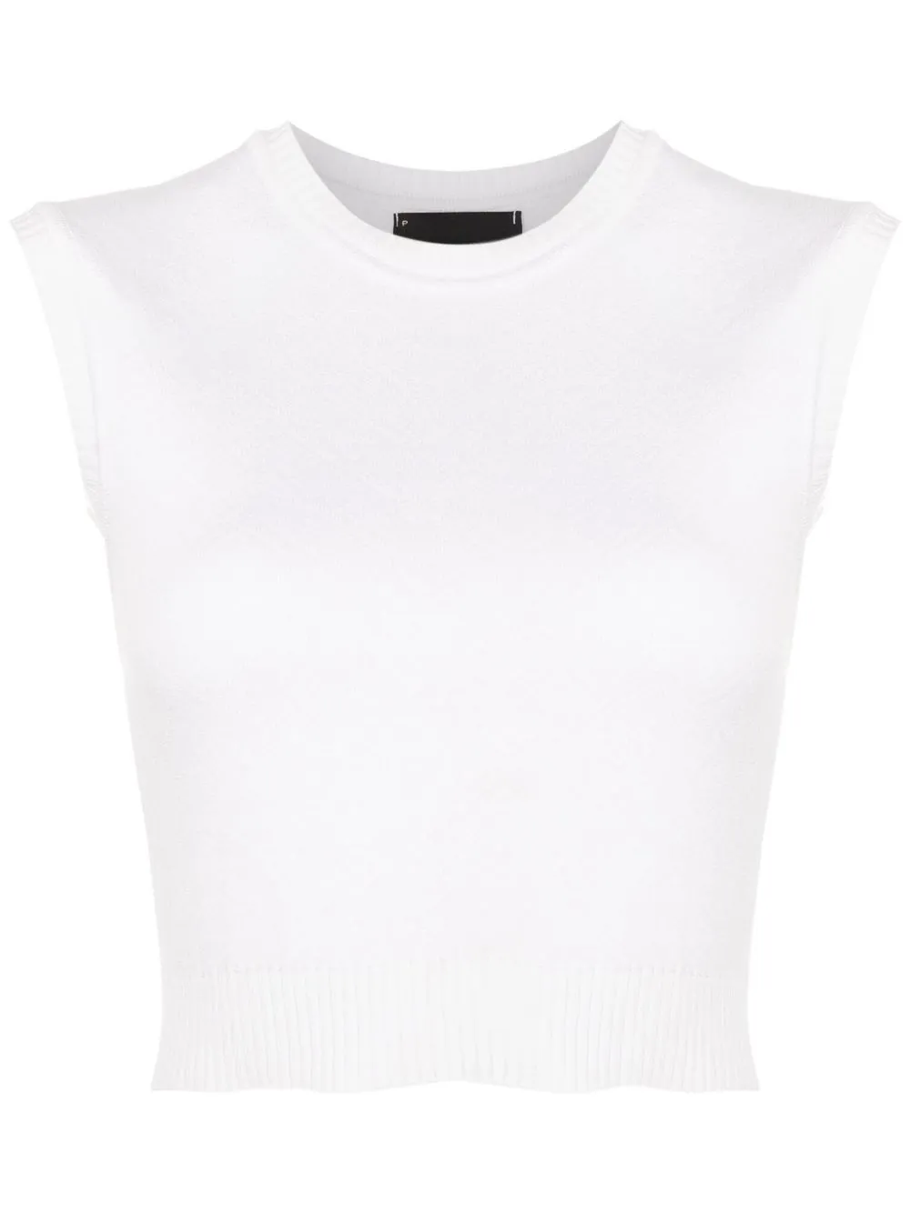 Shop Andrea Bogosian Knitted Cropped Top In White