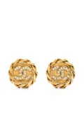 CHANEL Pre-Owned 1988 CC rhinestone-embellished clip-on earrings - Gold