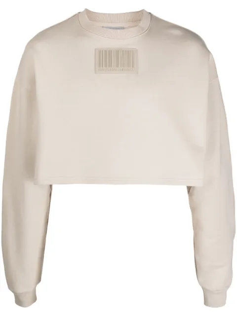 VTMNTS barcode-patch cropped sweatshirt