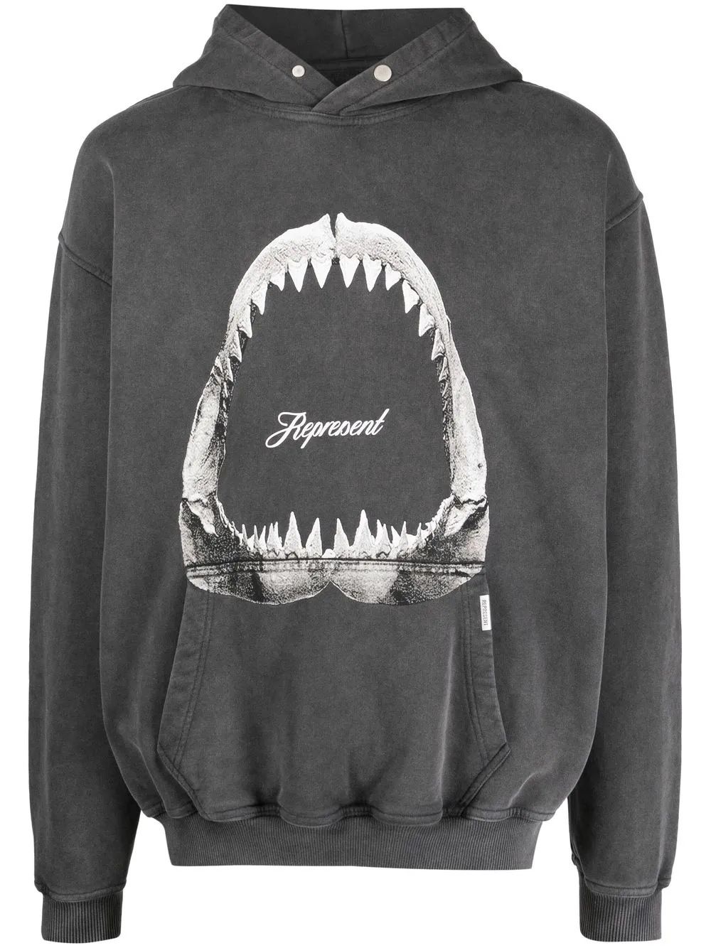

Represent graphic-print press-stud hoodie - Grey