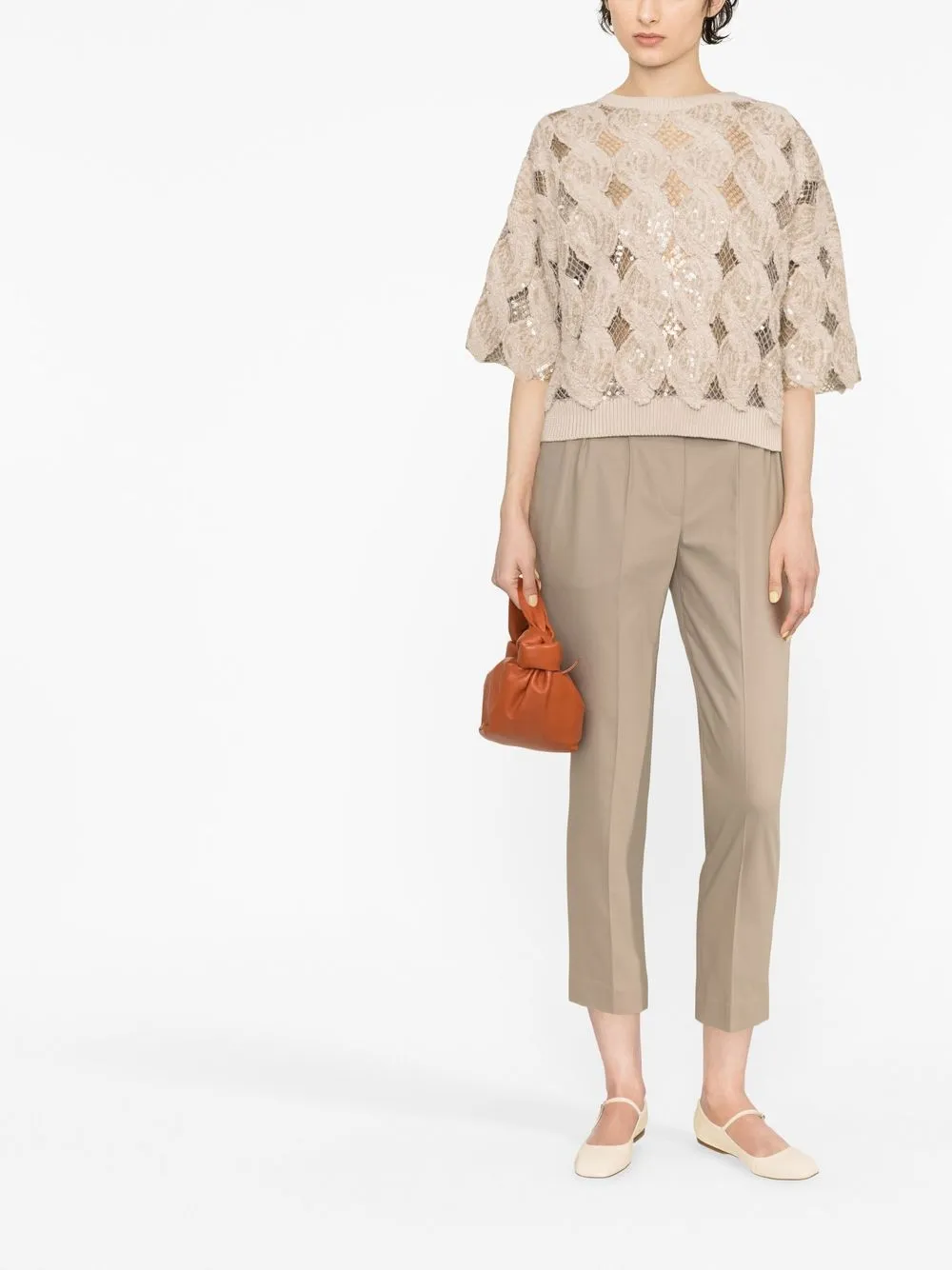 Brunello Cucinelli Cropped broek - Beige