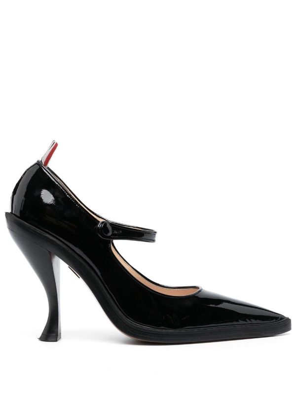 Thom Browne cross strap mary jane Patent Pumps Farfetch