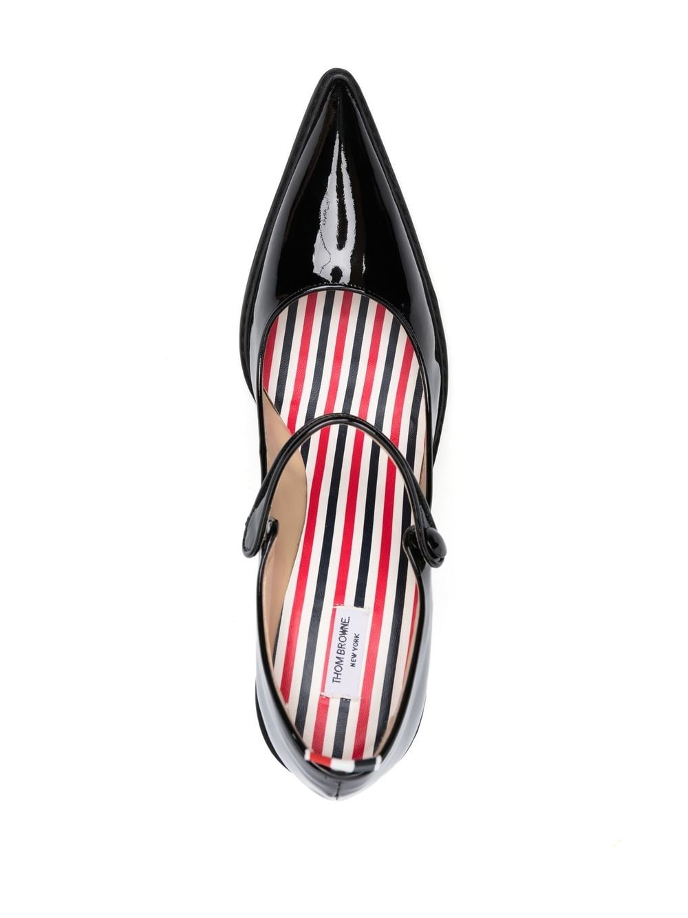 Shop Thom Browne Cross-strap Mary-jane Patent Pumps In Black