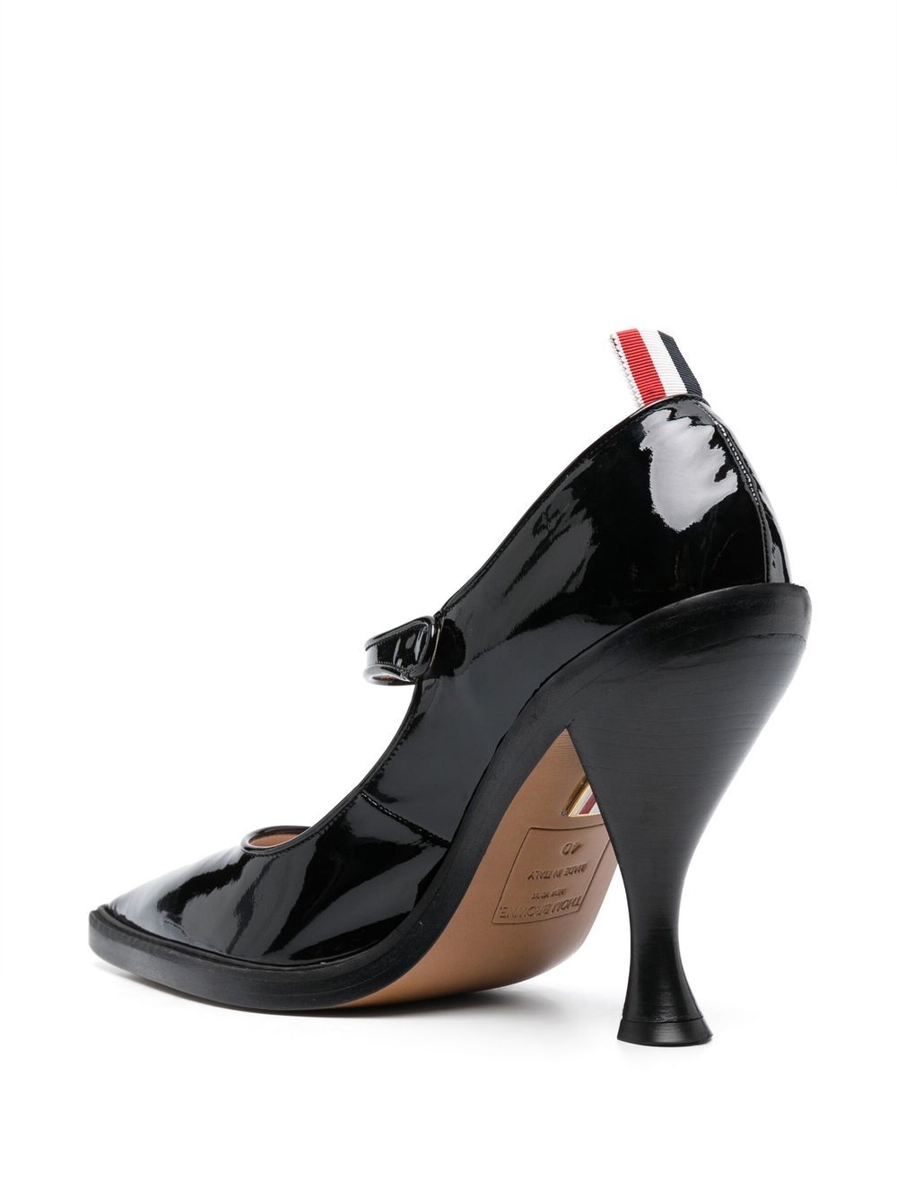 Shop Thom Browne Cross-strap Mary-jane Patent Pumps In Black