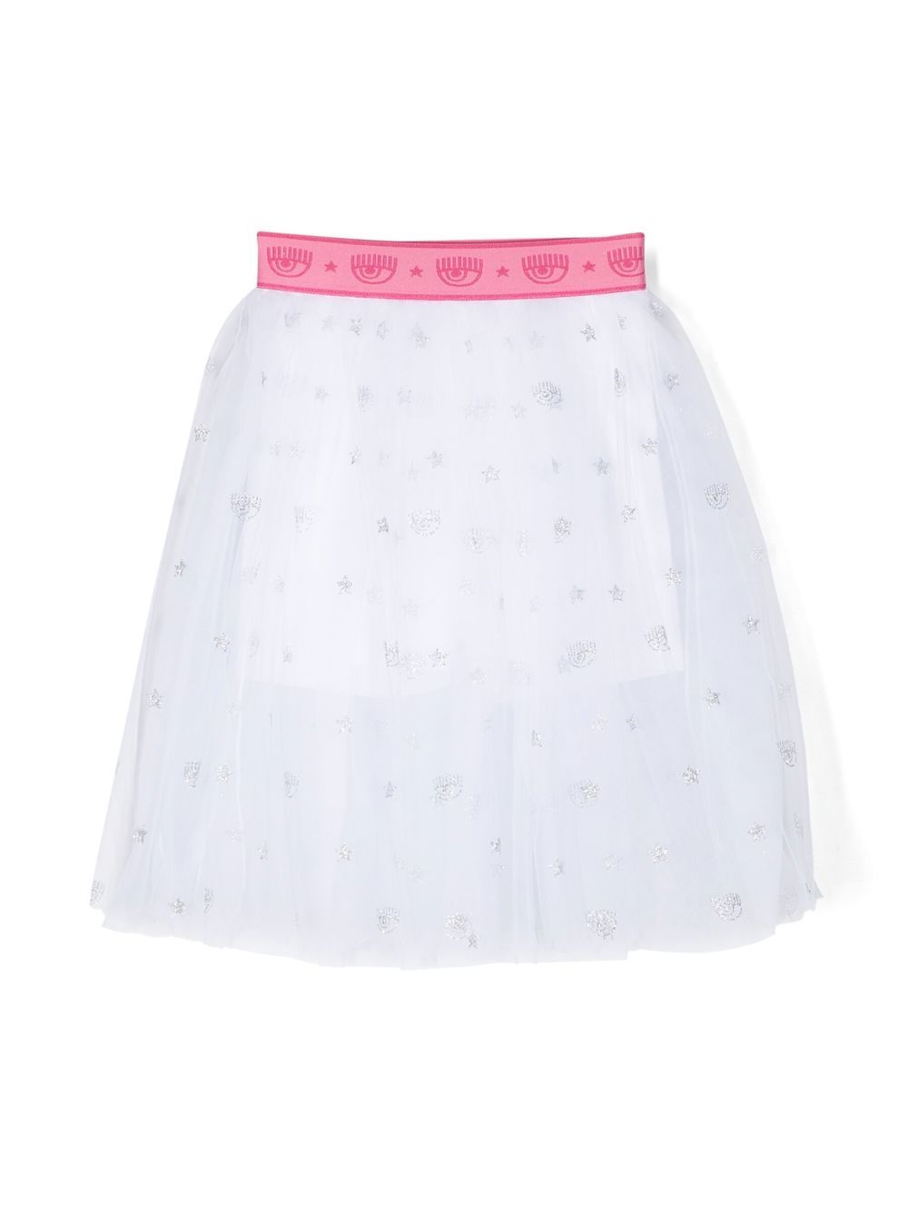 Chiara Ferragni Kids logo-print flared skirt - White