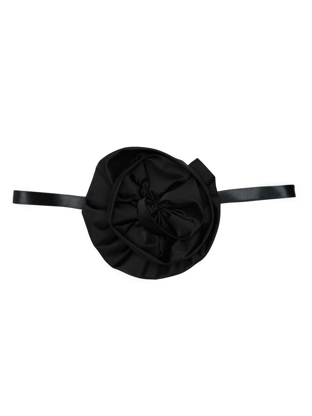 Loulou Large Flower Choker Necklace In Black