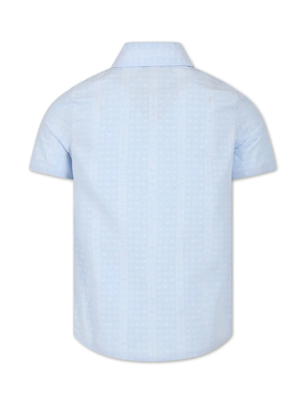 Gucci Kids logo-jacquard poplin shirt - Blue