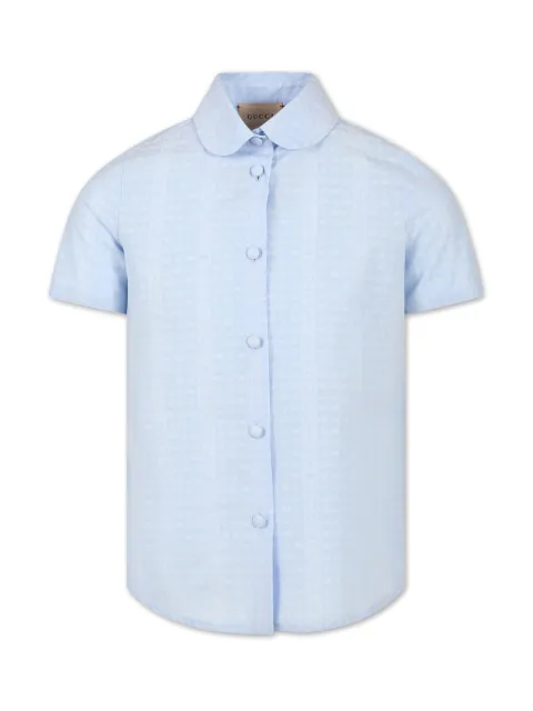 Gucci Kids logo-jacquard poplin shirt