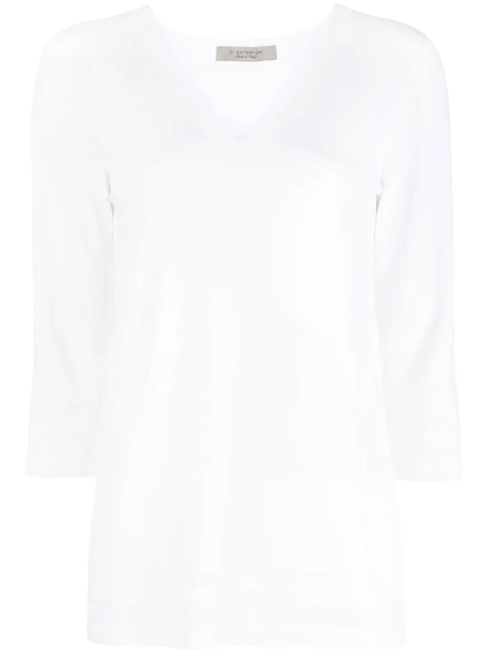 

D.Exterior V-neck knitted jumper - White