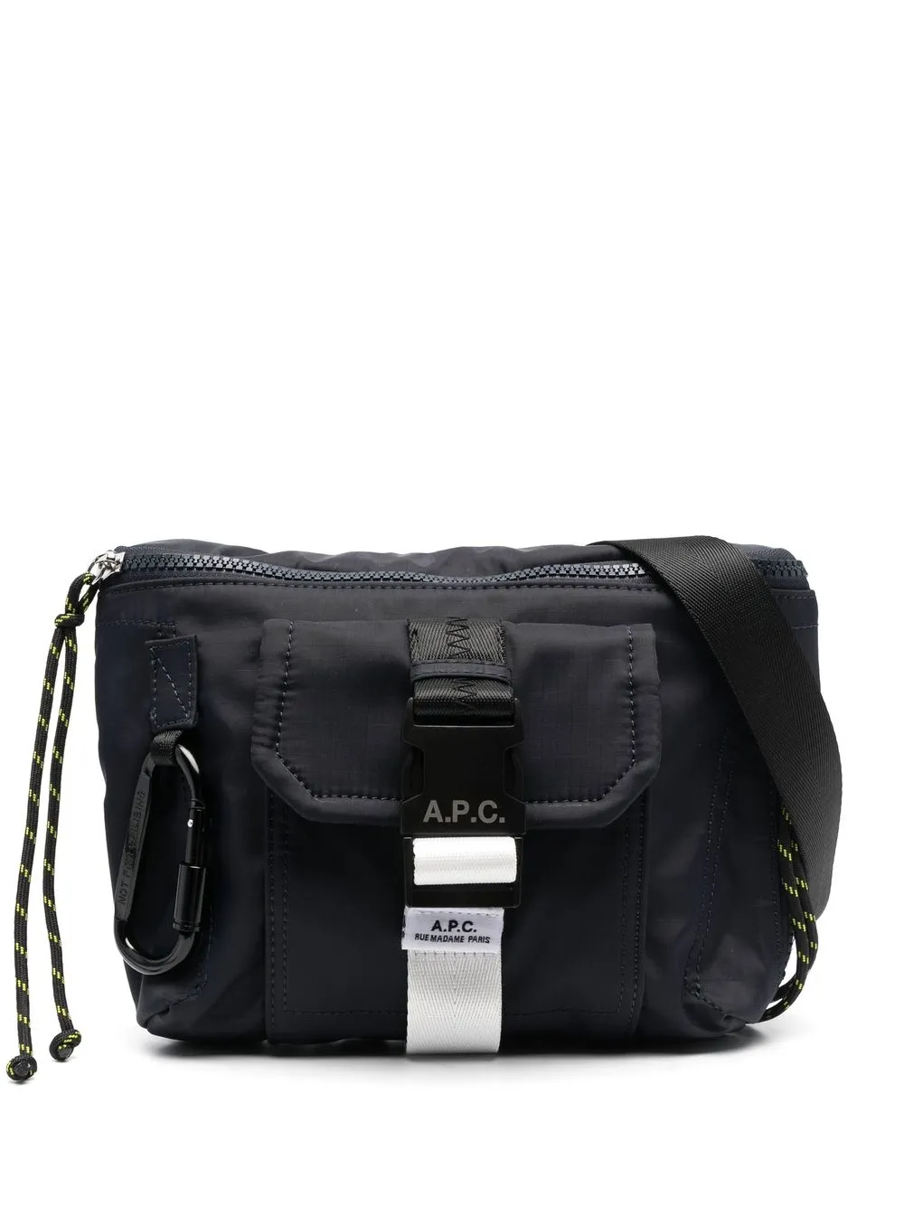 Shop Apc Logo-patch Belt Bag In Blue