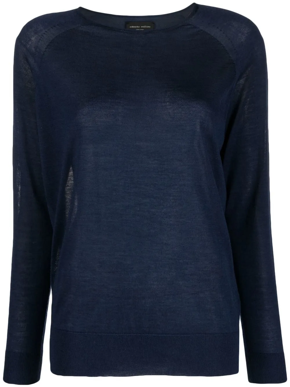 

Roberto Collina fine-knit ribbed-trim jumper - Blue