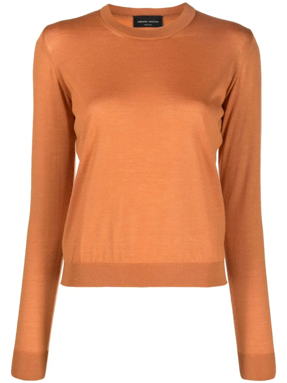 

Roberto Collina fine-knit ribbed-trim jumper - Orange