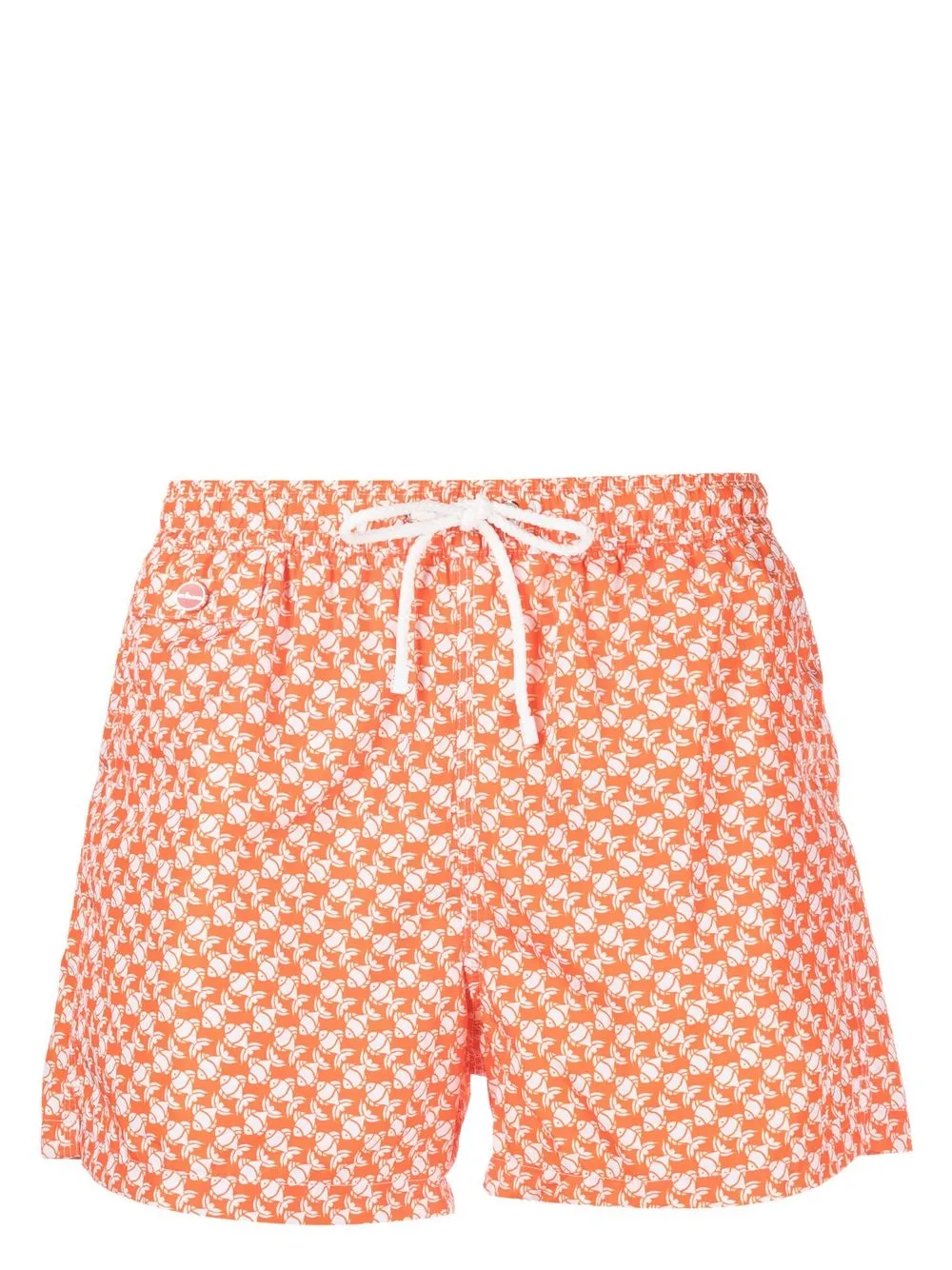 

Kiton graphic-print drawstring swim shorts - Naranja