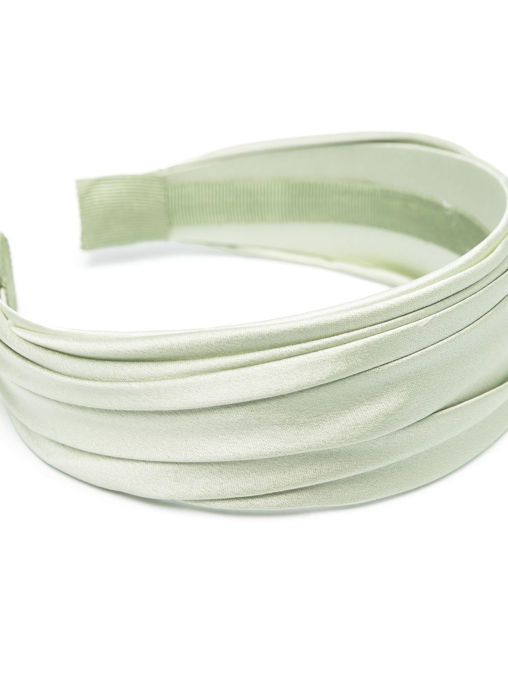Shop Jennifer Behr Draped-satin Wide Headband In Green