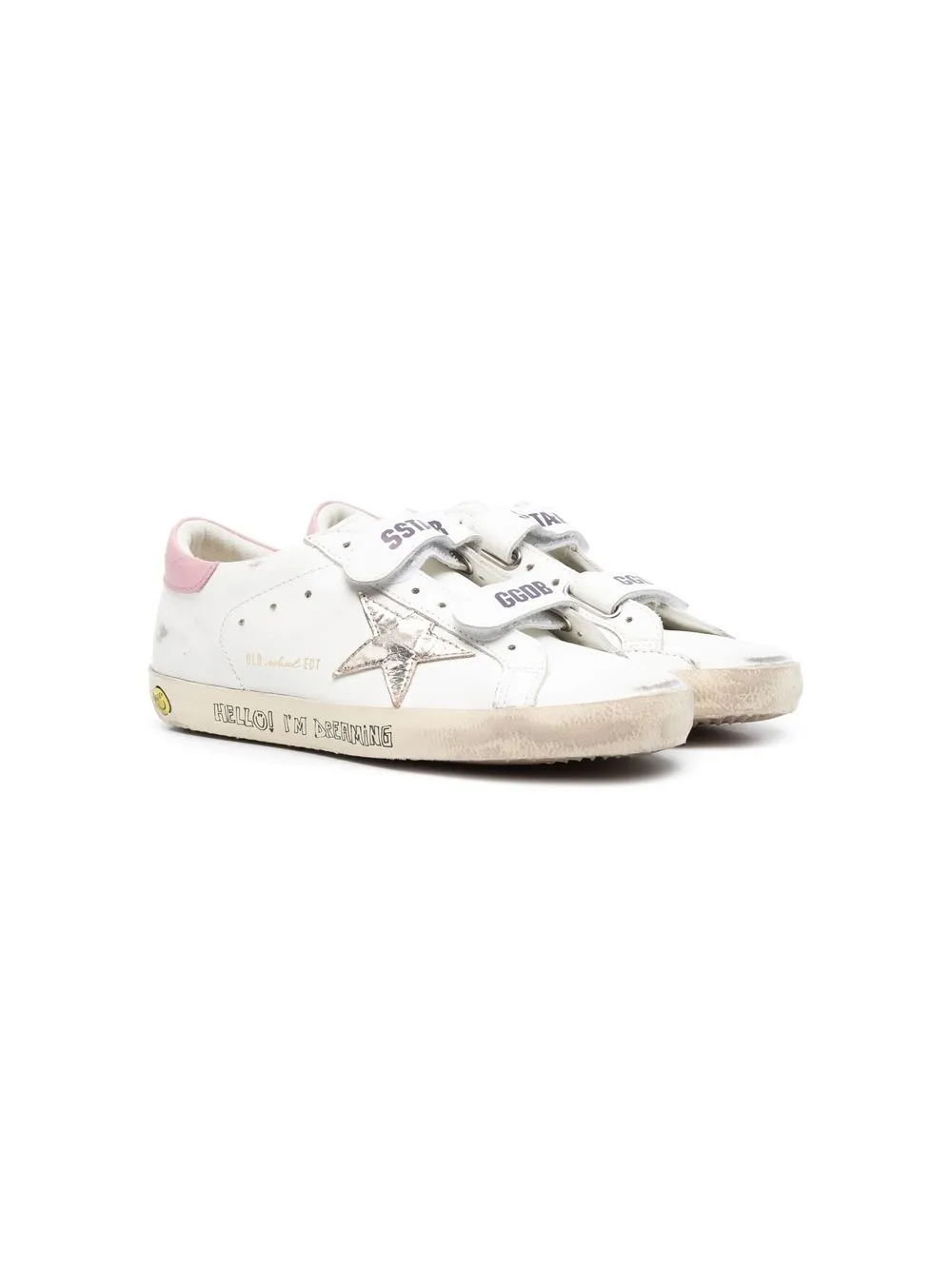 

Golden Goose Kids tenis con efecto envejecido - Blanco