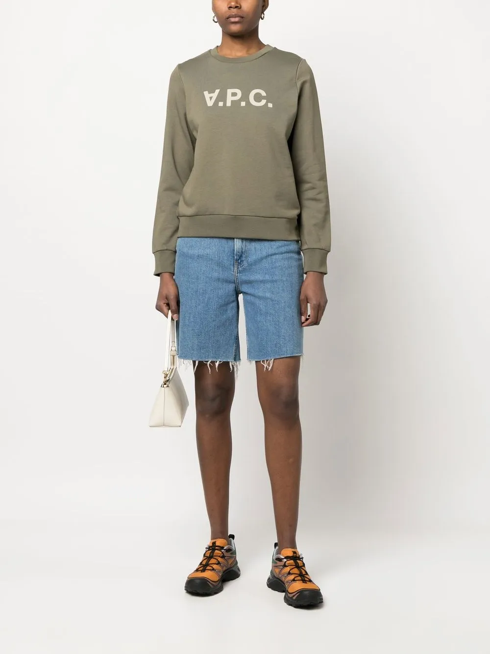 A.P.C. Sweater met logoprint - Groen
